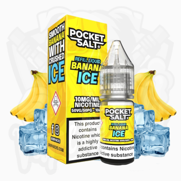 Drip Hacks Banana Ice - Pocket Salt Nic Salt Liquid 10 ml
