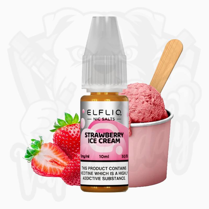 Elfliq Strawberry Ice Cream Nic Salt 10 ml - VapeBuddy.ch