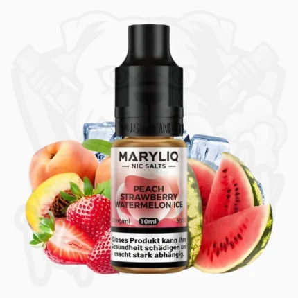 Maryliq Peach Strawberry Watermelon Ice - Nic Salt Liquid