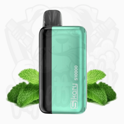 Sikary S10000 Hybrid Vape Kit – Menthol 20mg, schwarz-grün mit digitalem Display und Nachfüllpods
