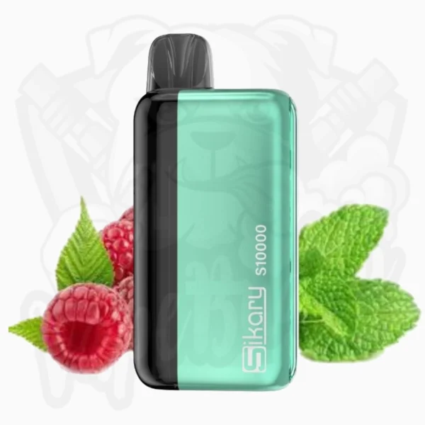 Sikary S10000 Hybrid Vape Kit – Raspberry Mint 20mg, grün-schwarz, wiederverwendbarer Akku, Nachfüllpods